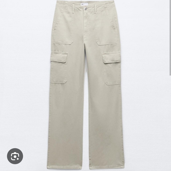 Zara Denim - Zara 100% cotton beige cargo jeans